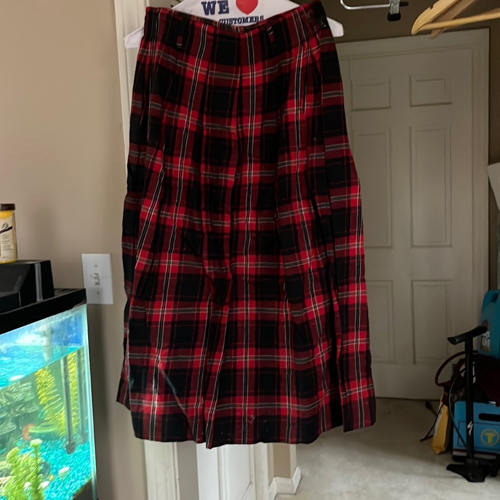 Talbots size 10 red/black tartan shirt